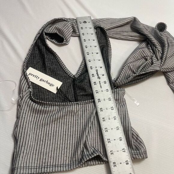 NWT Pretty Garbage Bolero Halter Top Set Grey Black 2Pc Set Size Medium New - Picture 7 of 9